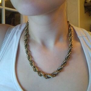 Silver laced chain necklace‎ unisex can be feminine or masculine